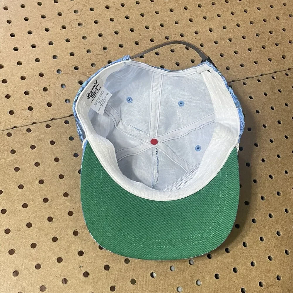 NEW Imperial Golf Tropical Floral Rope Brim Strapback Hat Cap Blue Adjustable Me